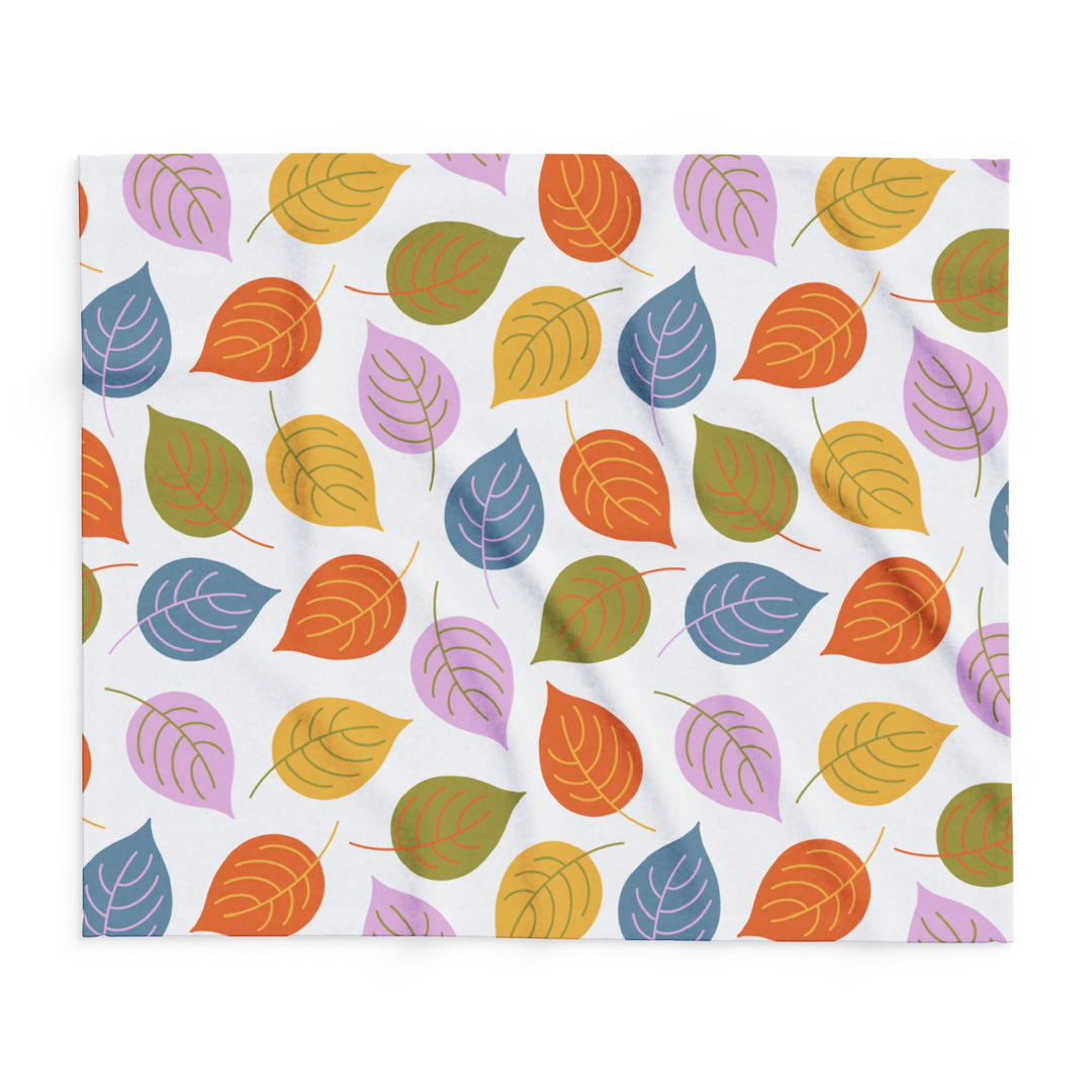 Colorful Fall Leaves Fleece Blanket