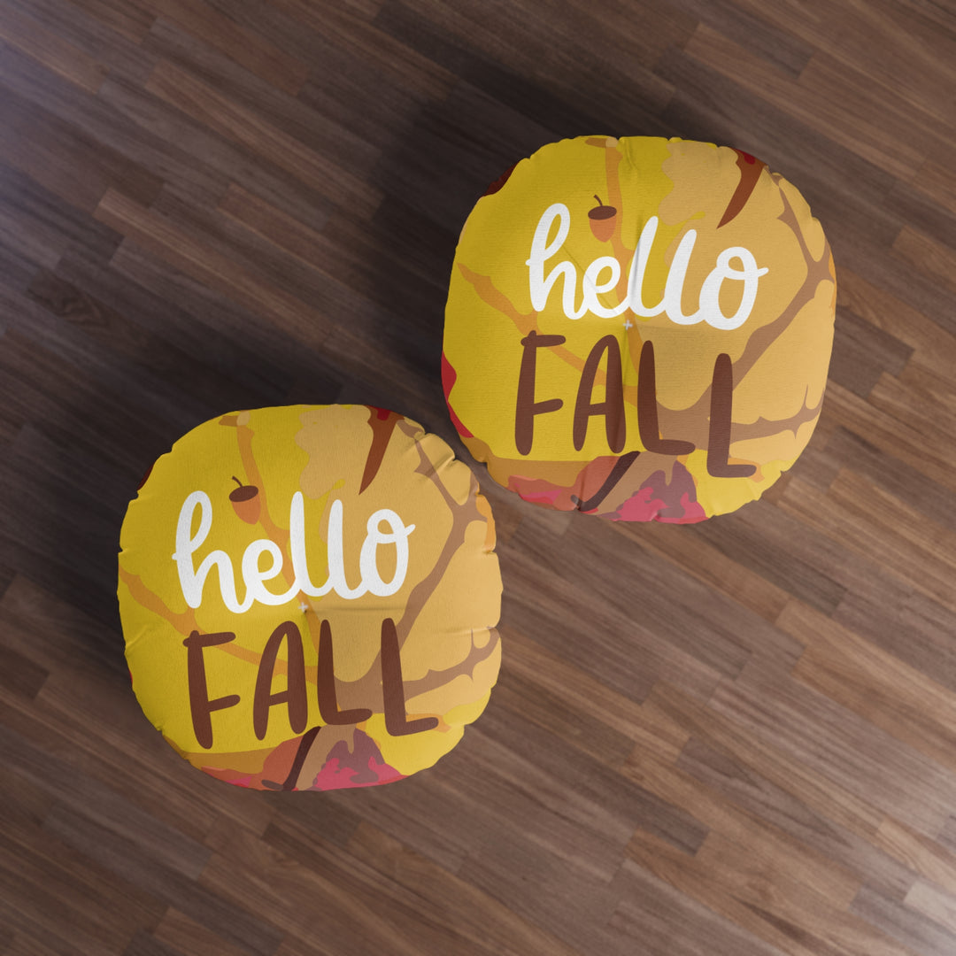 Hello Fall Tufted Floor Pillow