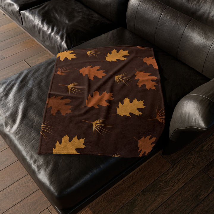 Autumn Oak Leaves Minky Blanket