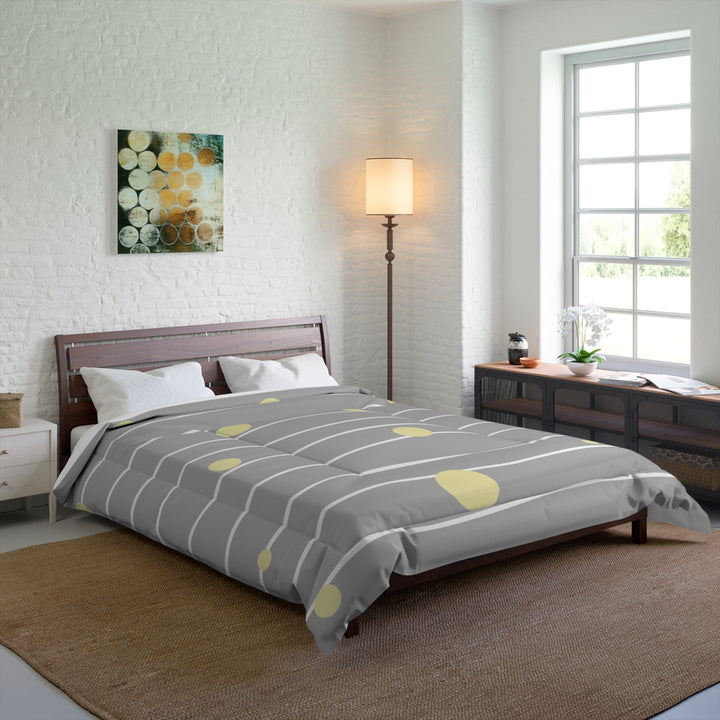 Gray and Yellow Dots Comforter