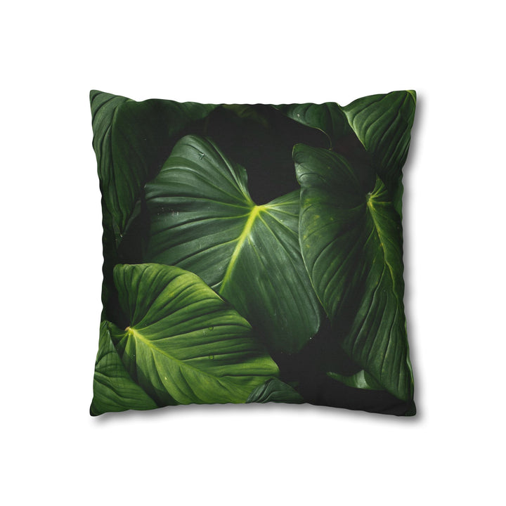 Tropical Green Leaf Throw Pillowcase