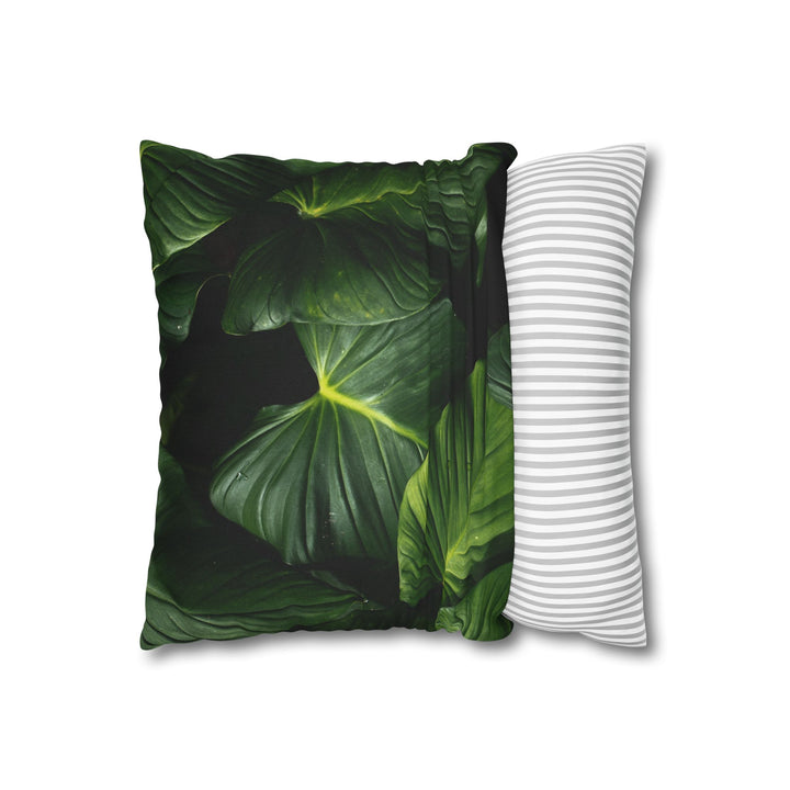 Tropical Green Leaf Throw Pillowcase