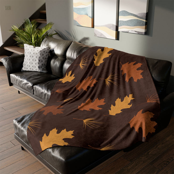 Autumn Oak Leaves Minky Blanket