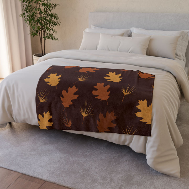 Autumn Oak Leaves Minky Blanket