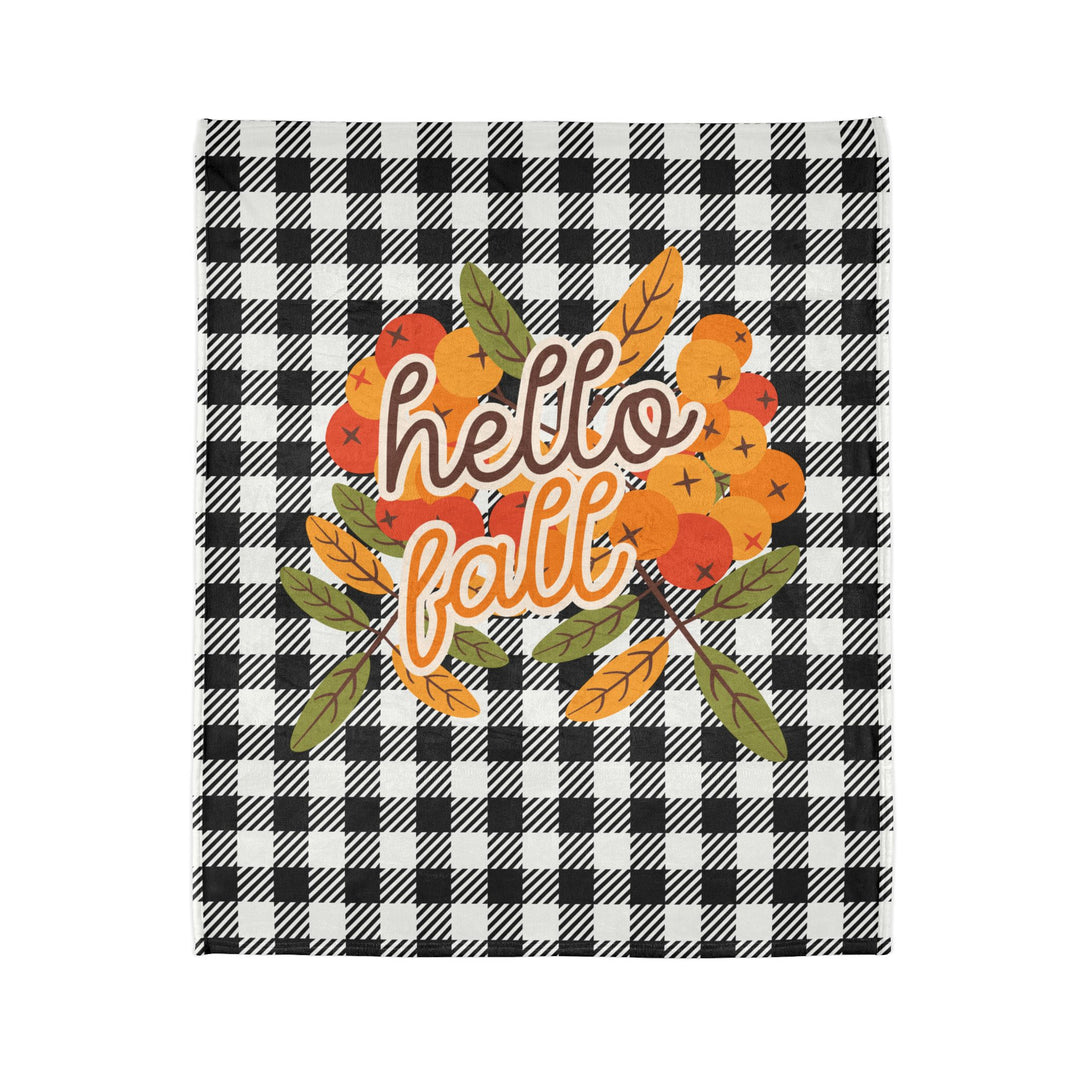 Hello Fall Plaid Minky Blanket