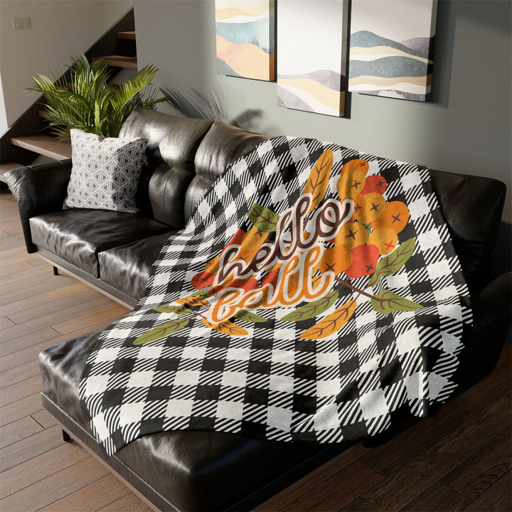 Hello Fall Plaid Minky Blanket