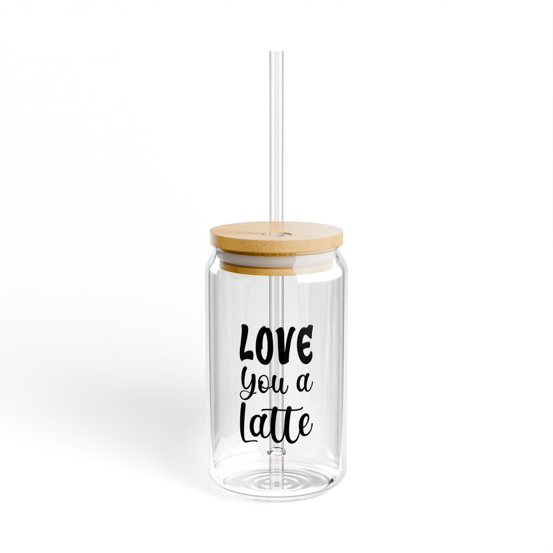 "Love You a Latte" Glass Tumbler 16oz