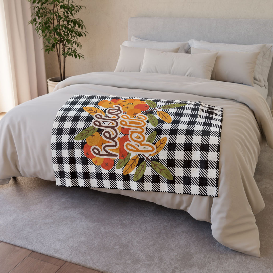 Hello Fall Plaid Minky Blanket