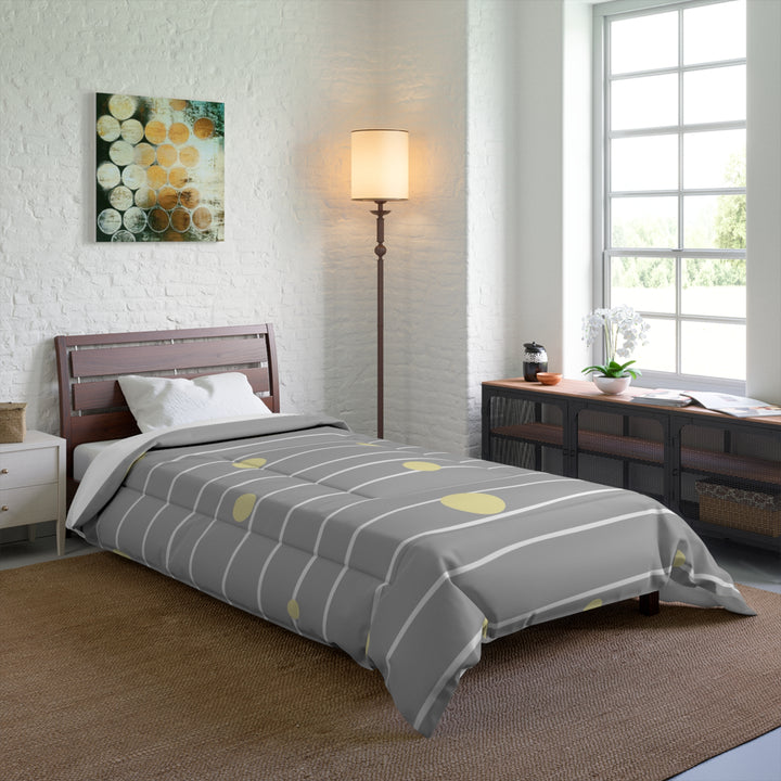 Gray and Yellow Dots Comforter