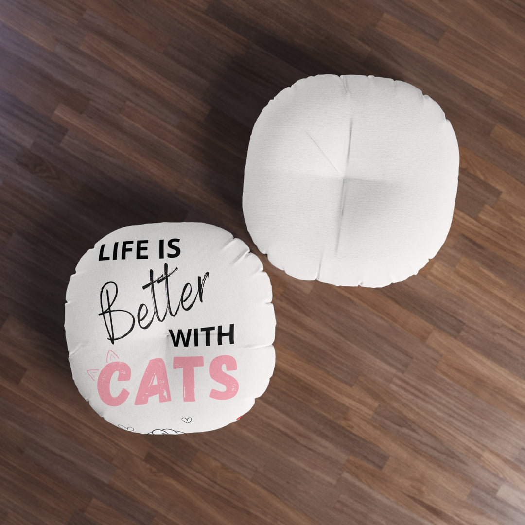 "Life is Better with Cats" Floor Pillow