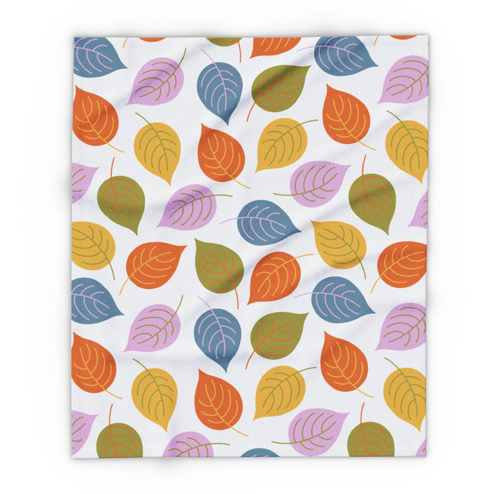 Colorful Fall Leaves Fleece Blanket