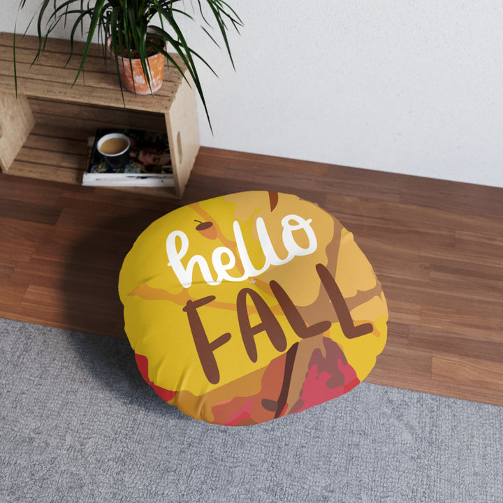 Hello Fall Tufted Floor Pillow