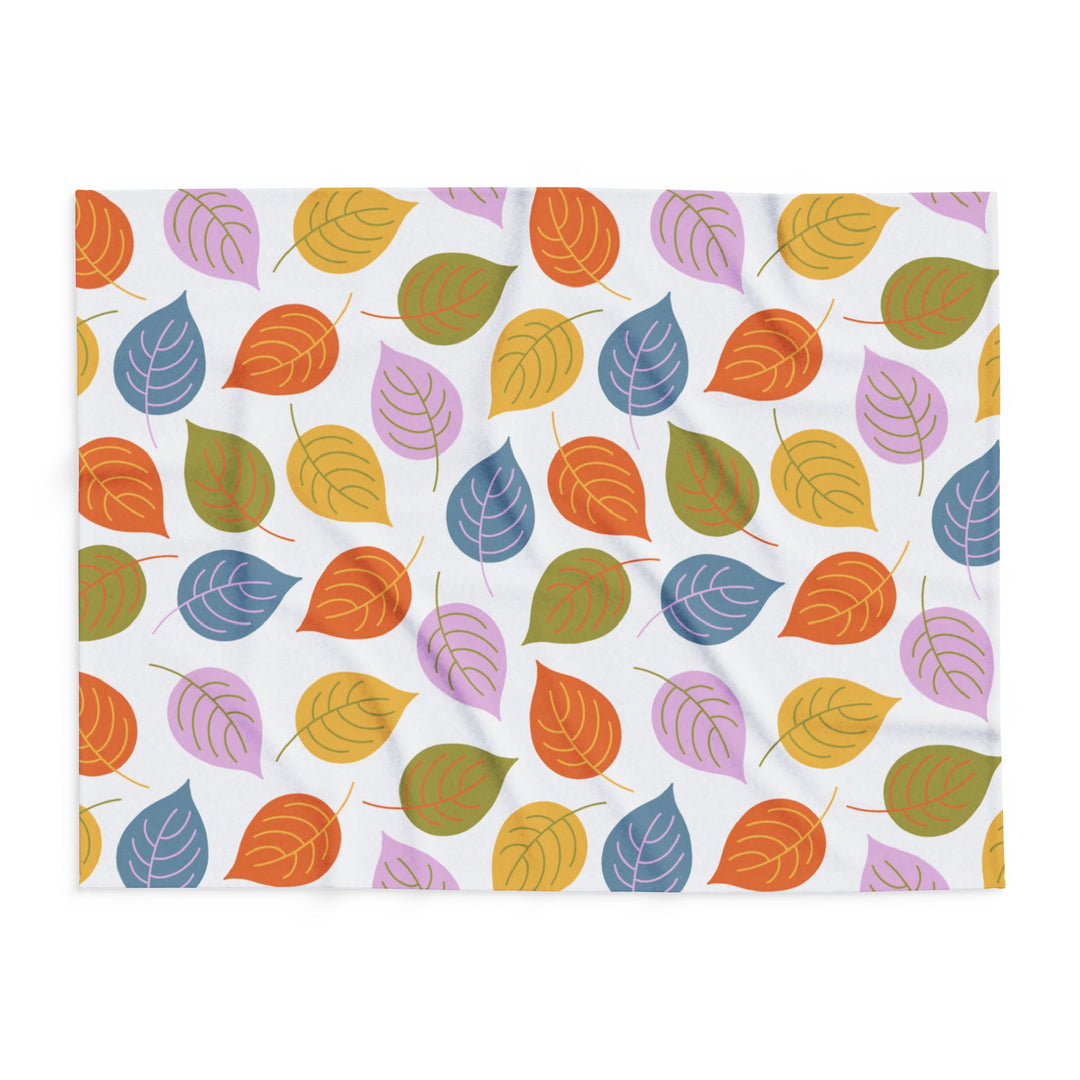 Colorful Fall Leaves Fleece Blanket