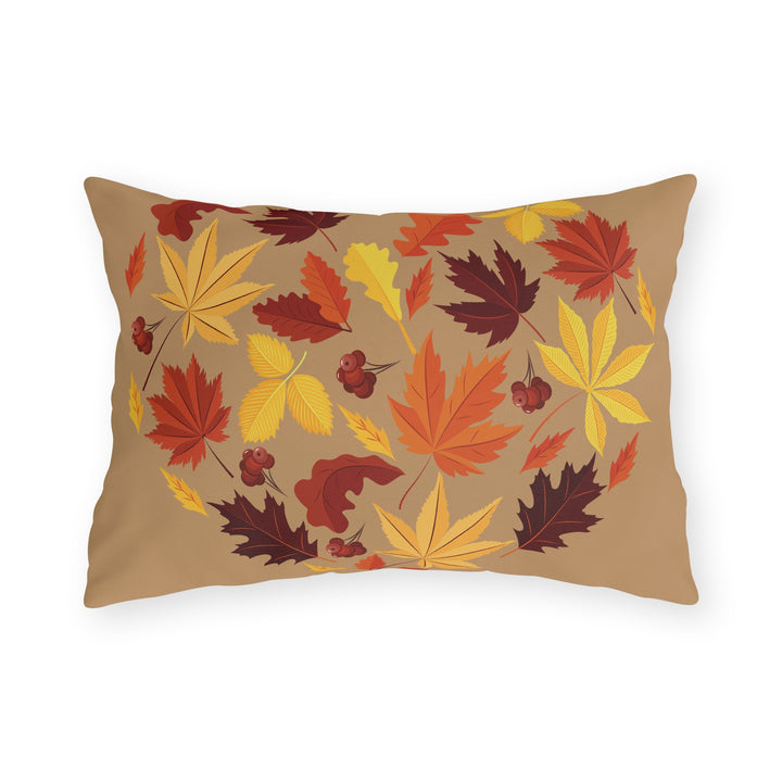 Heart of Autumn Leaves Outdoor Pillow