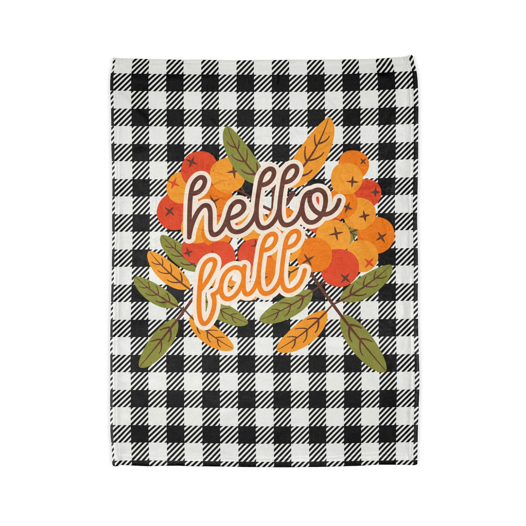 Hello Fall Plaid Minky Blanket