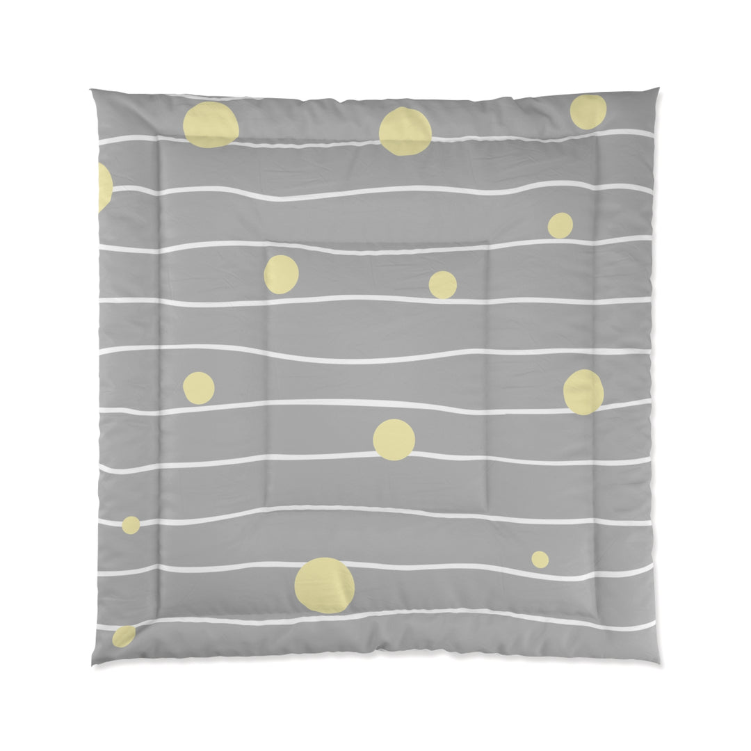 Gray and Yellow Dots Comforter