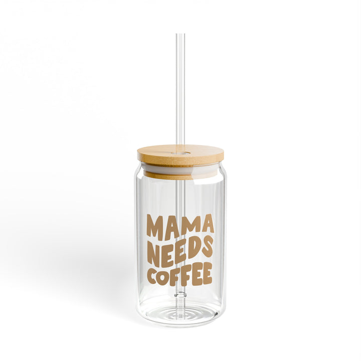 "Mama Needs Coffee" Glass Tumbler 16oz