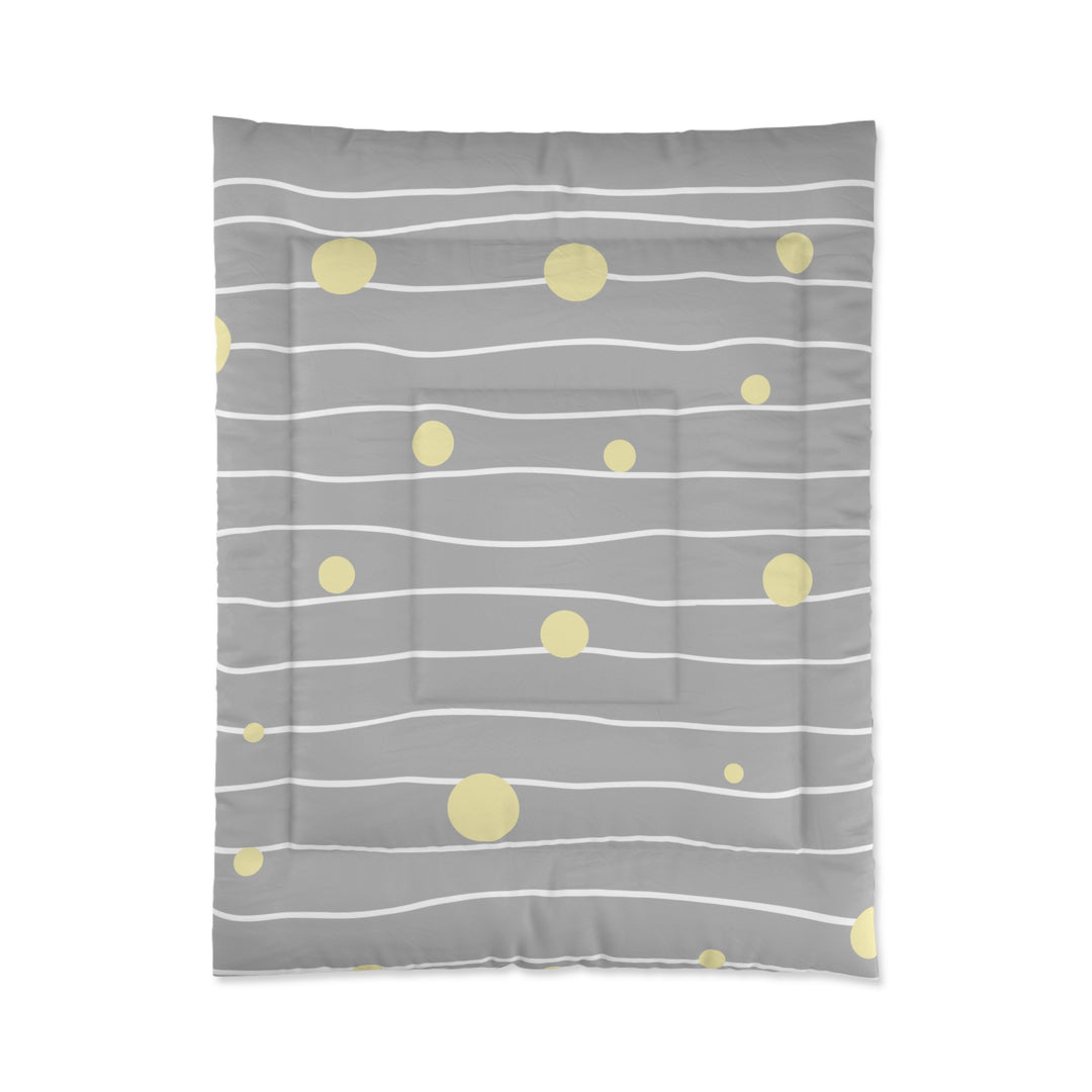 Gray and Yellow Dots Comforter