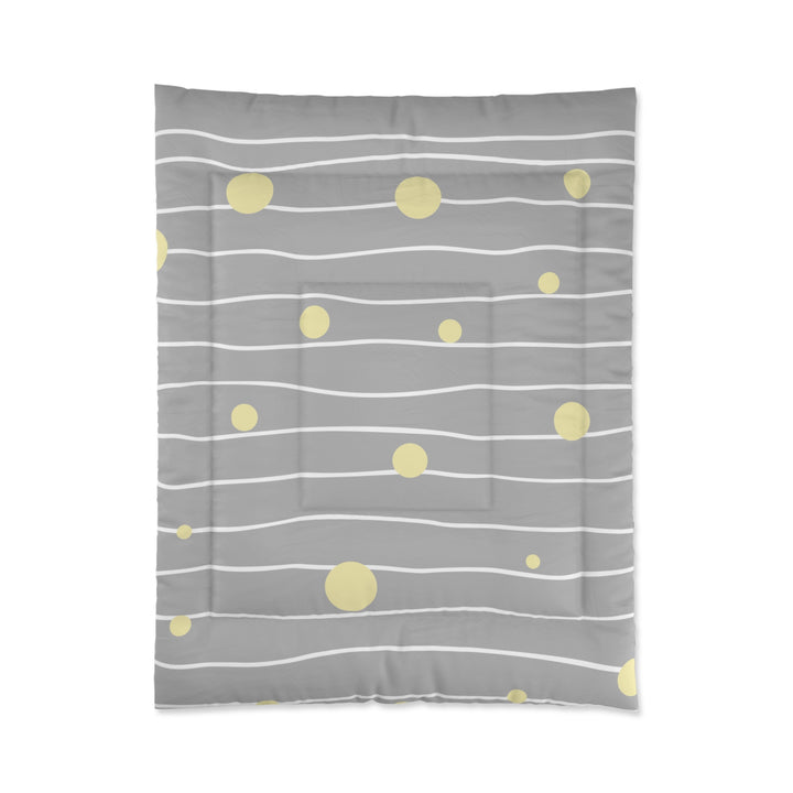 Gray and Yellow Dots Comforter