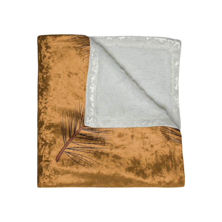 Golden Fern Velvet Throw Blanket