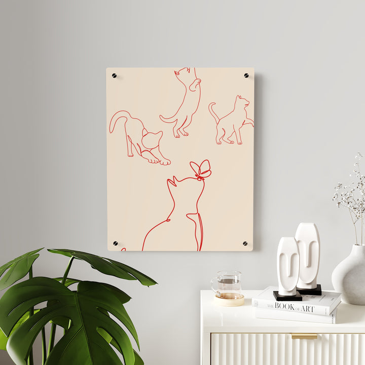 Playful Cats Acrylic Wall Art Panels