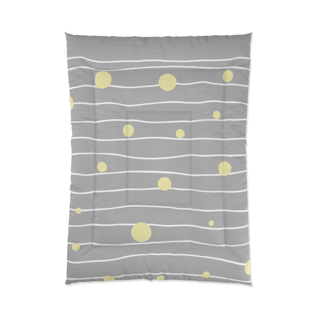 Gray and Yellow Dots Comforter