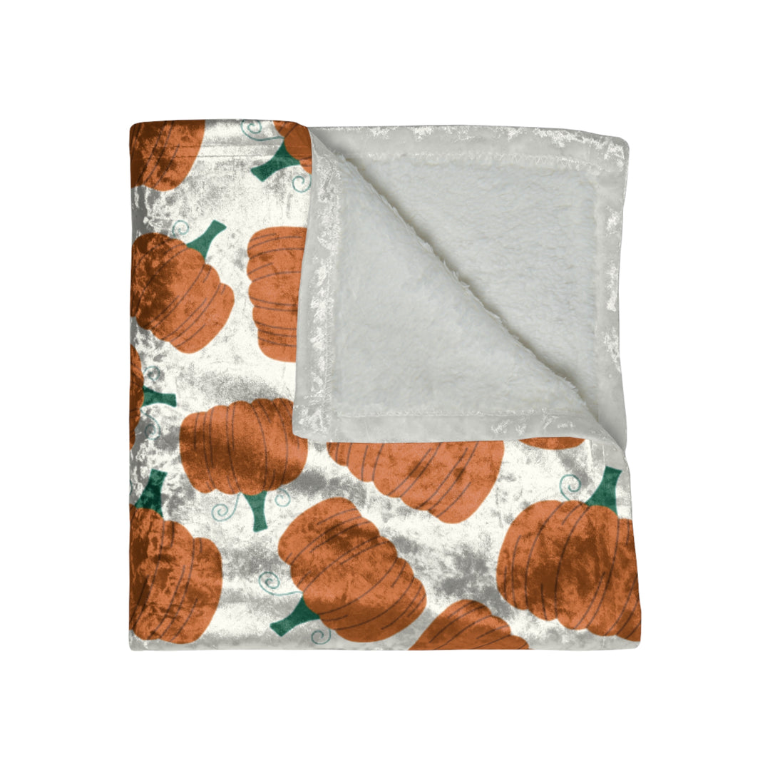 Rustic Pumpkins Velvet Throw Blanket