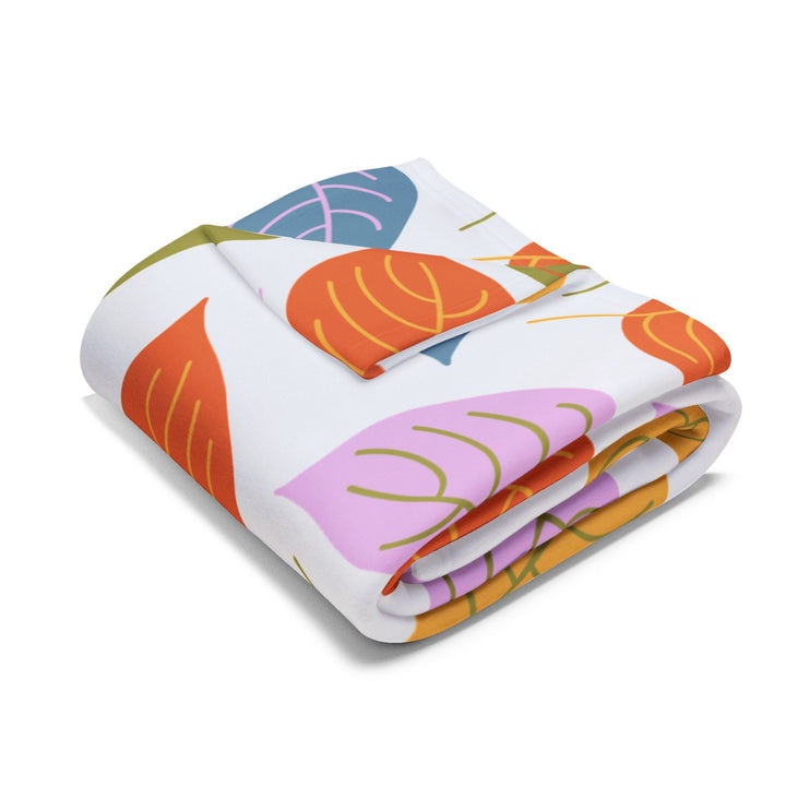 Colorful Fall Leaves Fleece Blanket