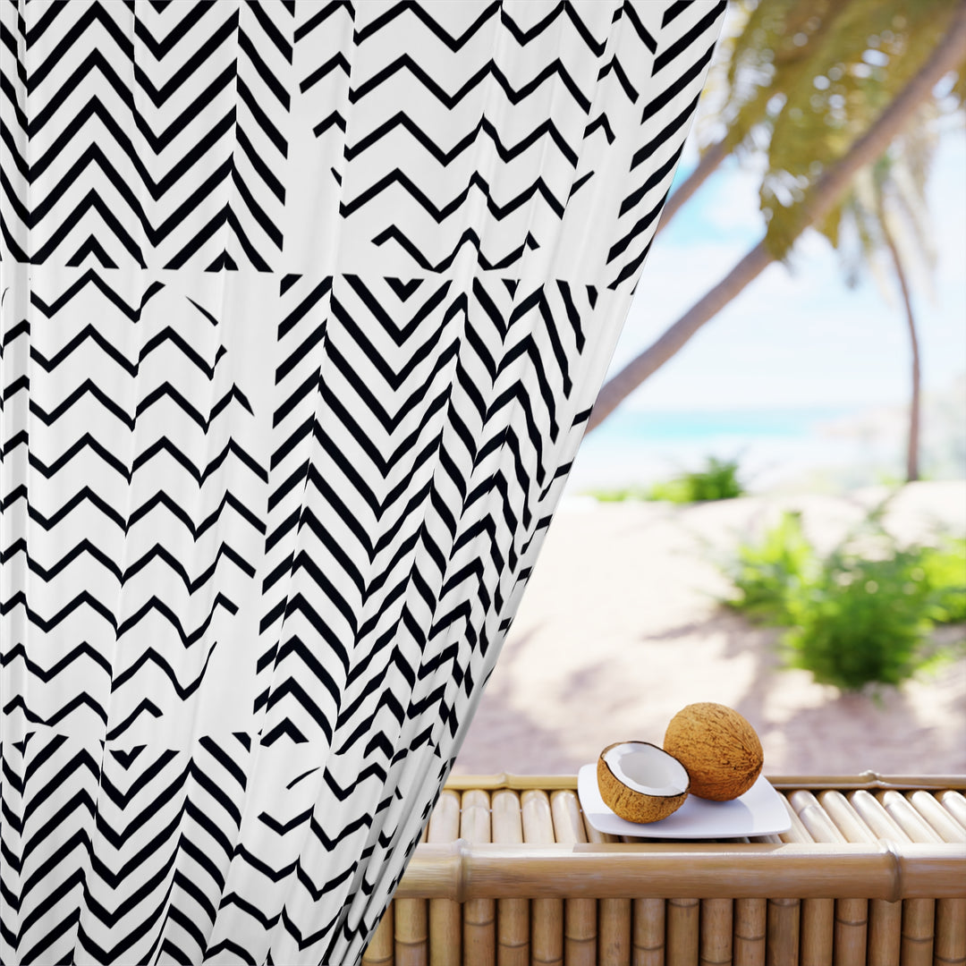 Monochrome Chevron Blackout Curtain