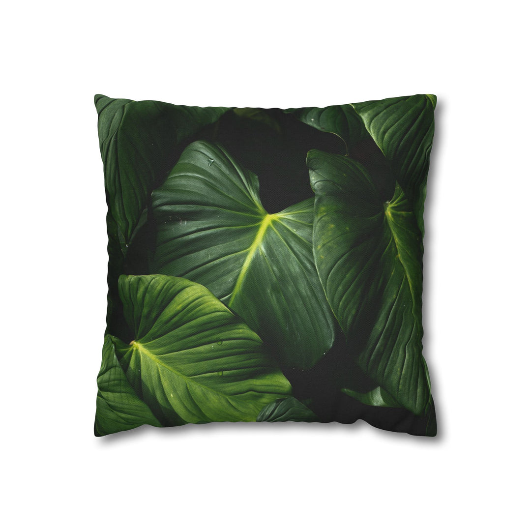 Tropical Green Leaf Throw Pillowcase