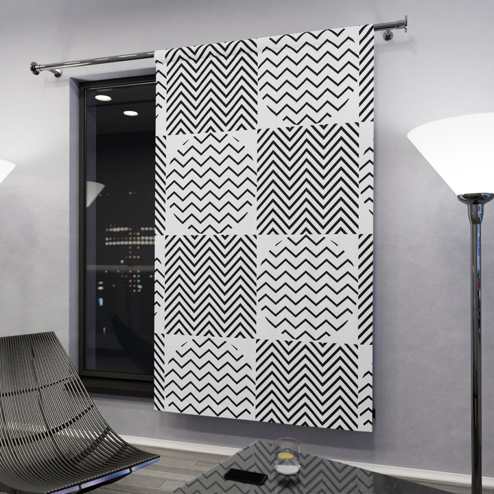 Monochrome Chevron Blackout Curtain