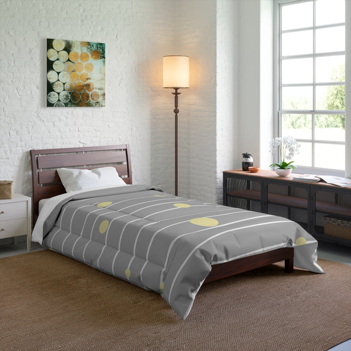 Gray and Yellow Dots Comforter