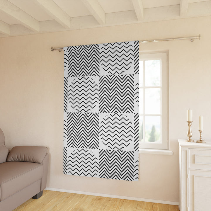 Monochrome Chevron Blackout Curtain