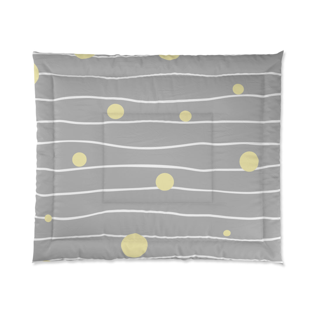 Gray and Yellow Dots Comforter