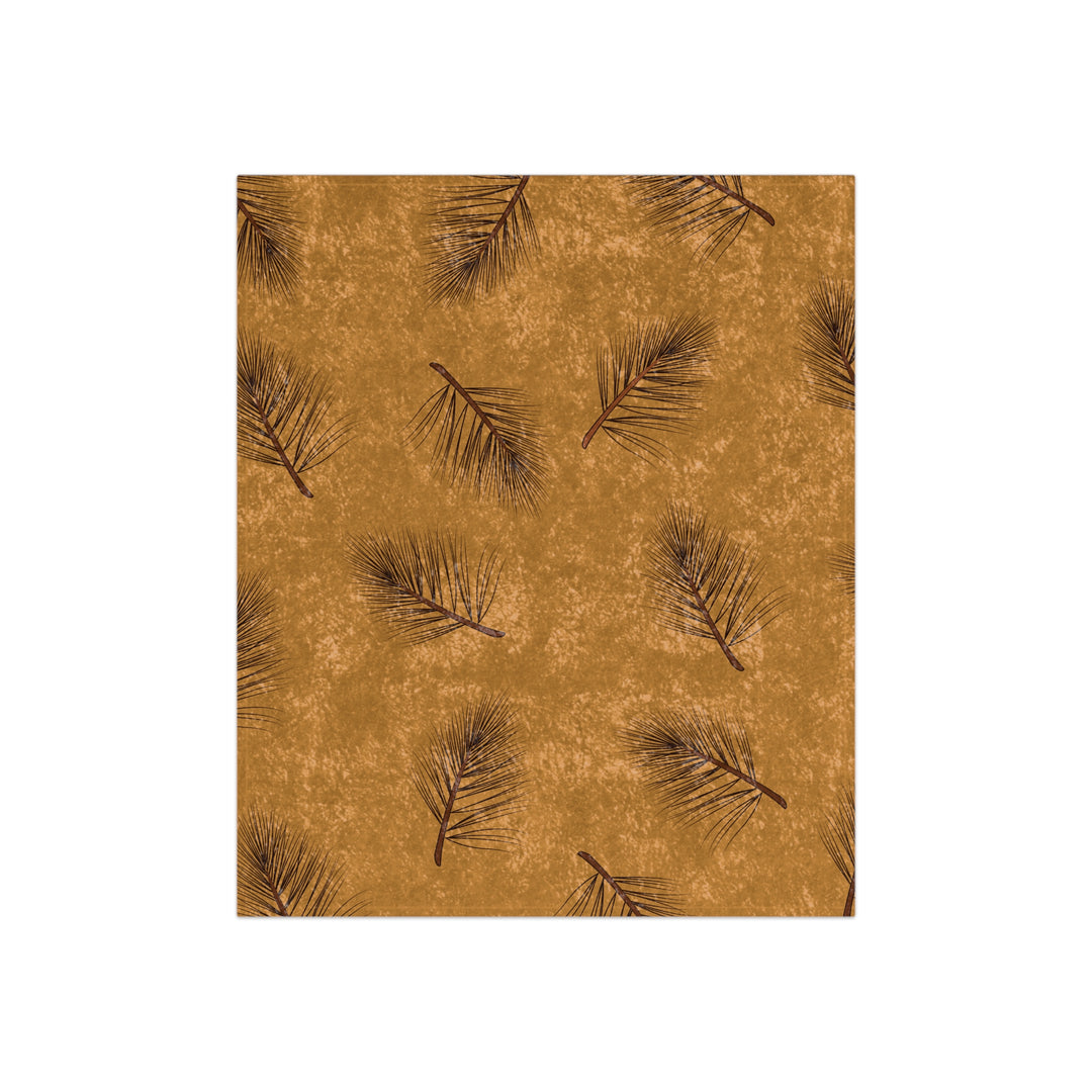 Golden Fern Velvet Throw Blanket