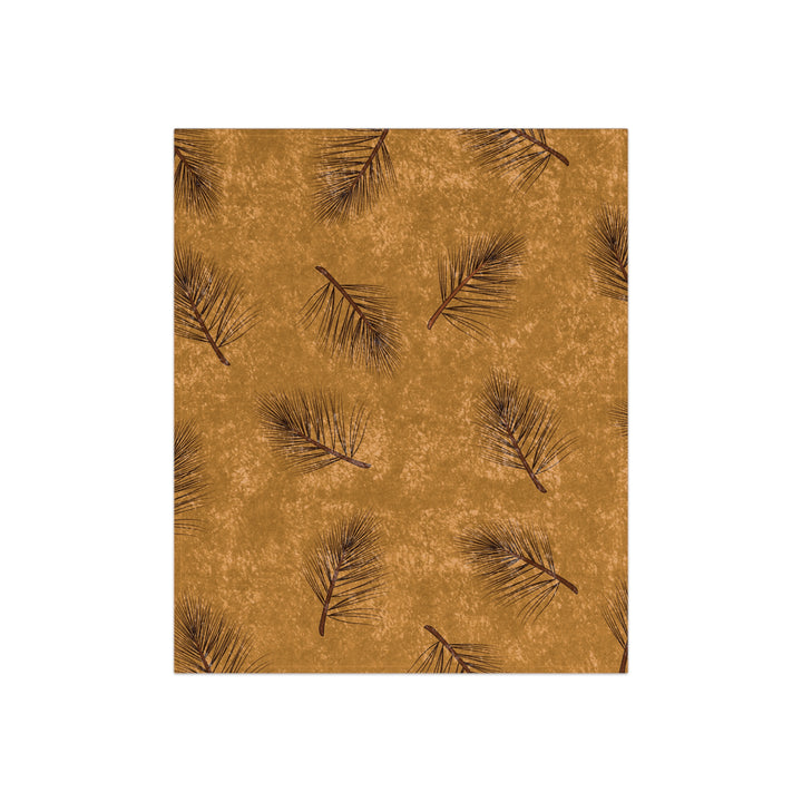 Golden Fern Velvet Throw Blanket