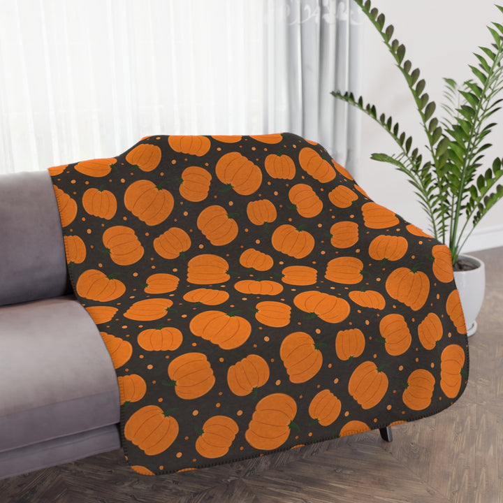 Pumpkin Harvest Sherpa Blanket