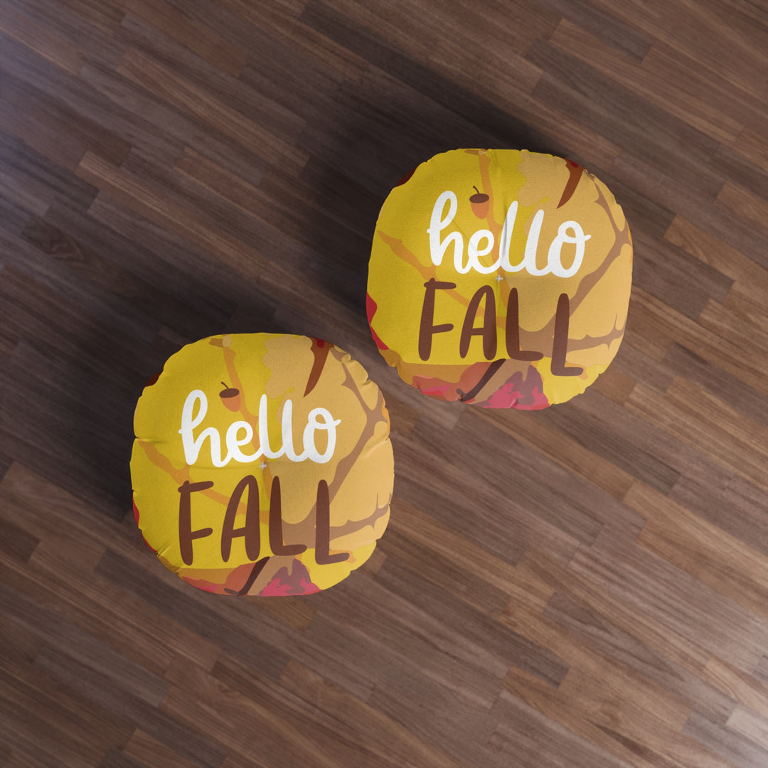 Hello Fall Tufted Floor Pillow