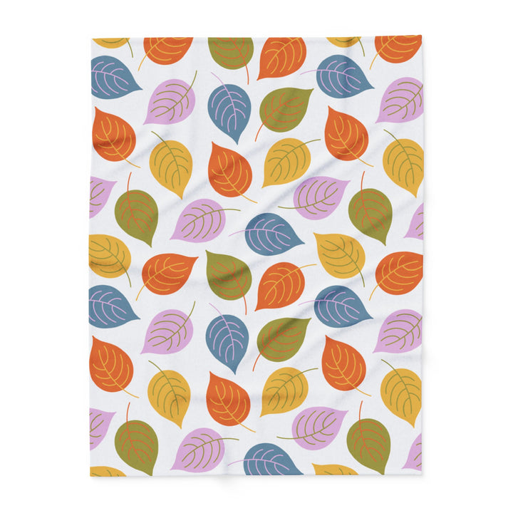 Colorful Fall Leaves Fleece Blanket