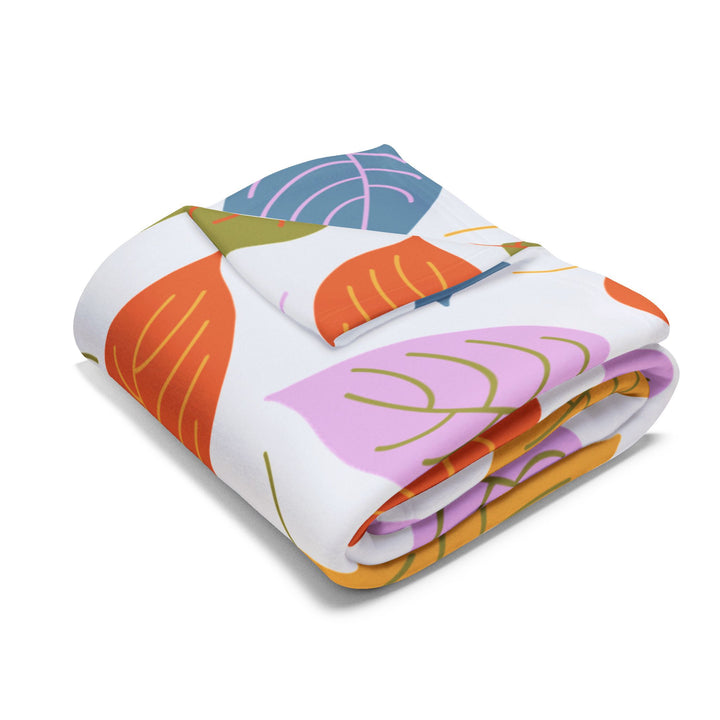 Colorful Fall Leaves Fleece Blanket