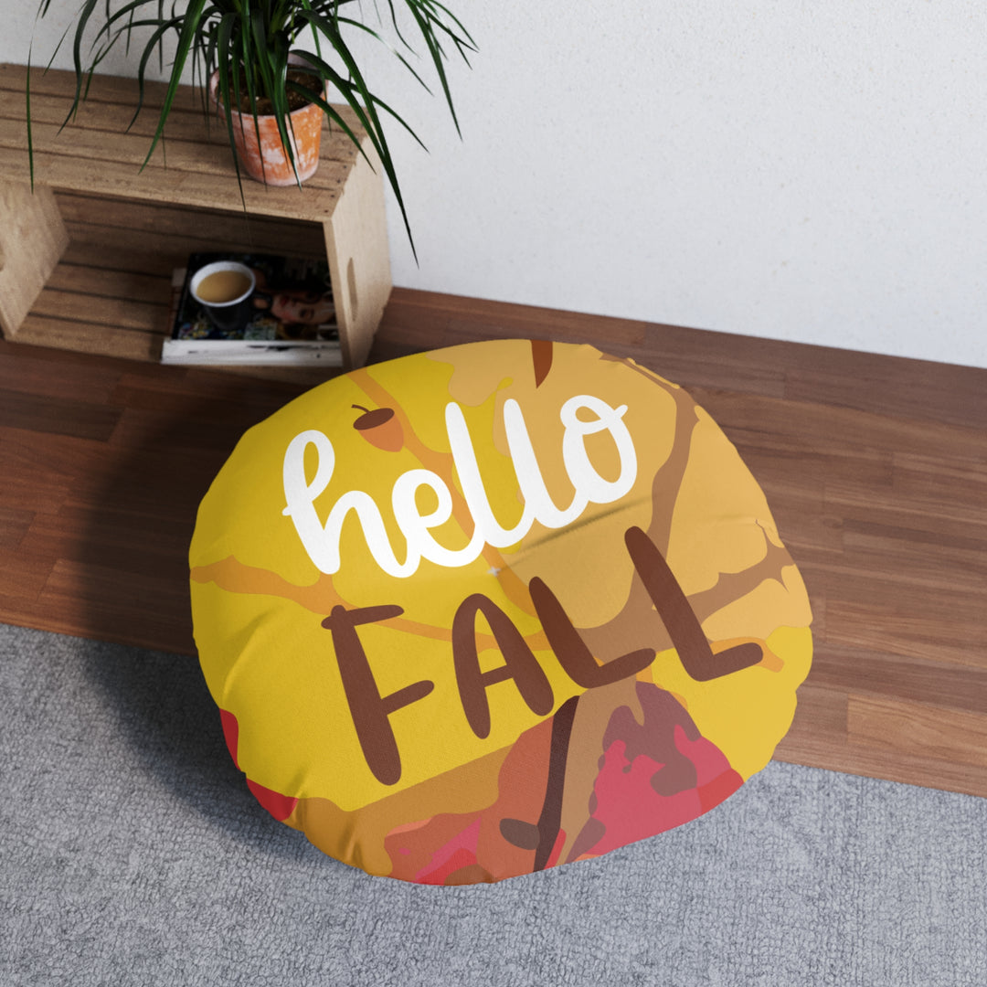 Hello Fall Tufted Floor Pillow