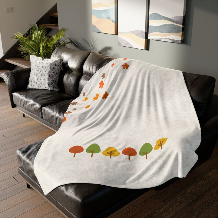 Autumn Trees Cozy Minky Blanket