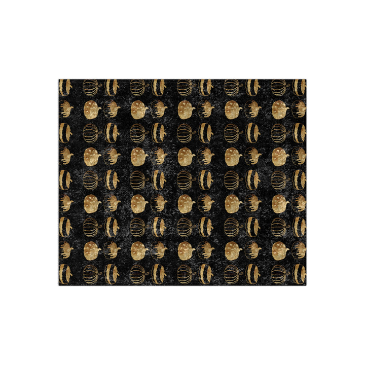 Golden Pumpkin Velvet Throw Blanket