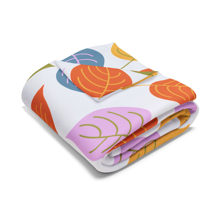 Colorful Fall Leaves Fleece Blanket