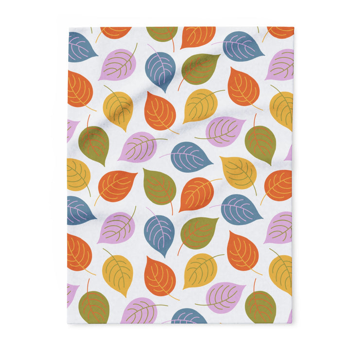 Colorful Fall Leaves Fleece Blanket