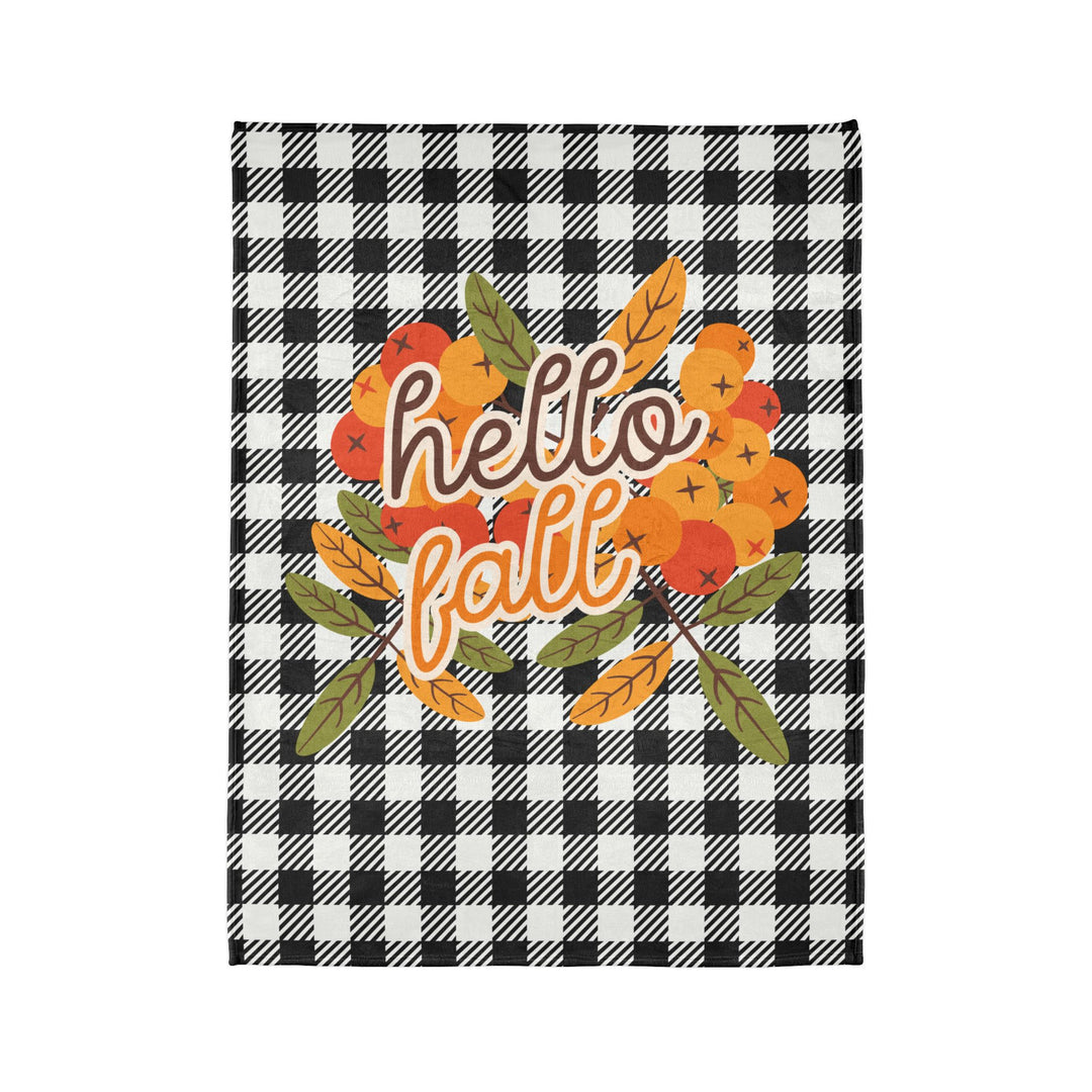 Hello Fall Plaid Minky Blanket