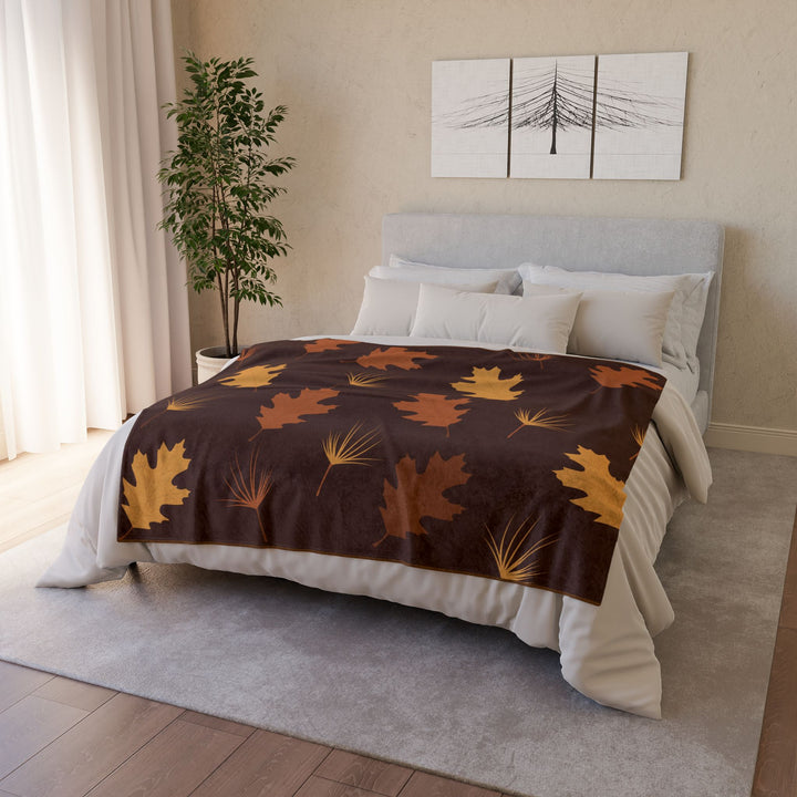 Autumn Oak Leaves Minky Blanket